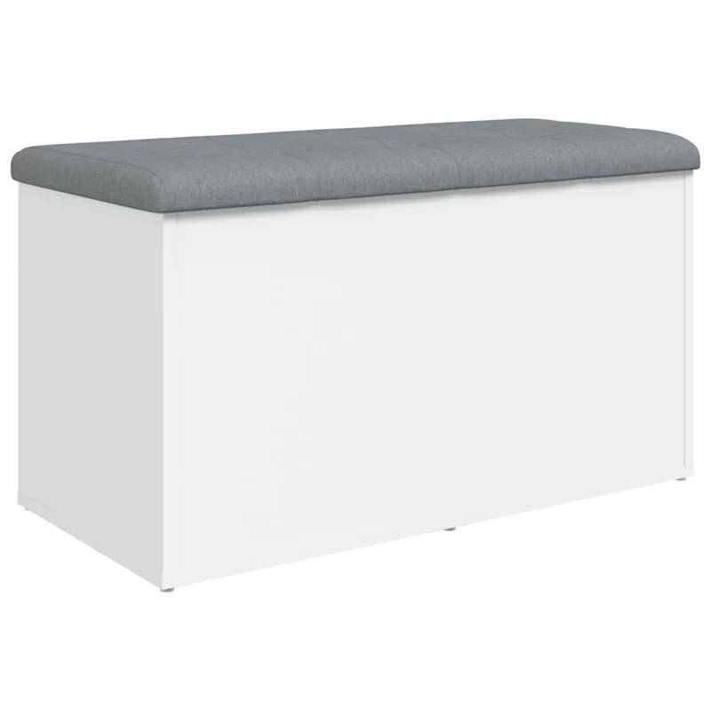 Banc banquette de rangement blanc 82 x 42 x 45 cm bois d'ingénierie blanc DEC024713