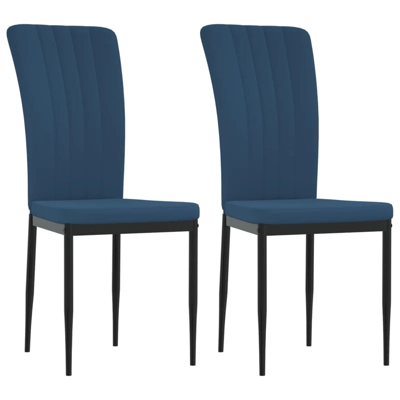 Set de 2 chaises de salle à manger en tissu velours bleu DEC025481