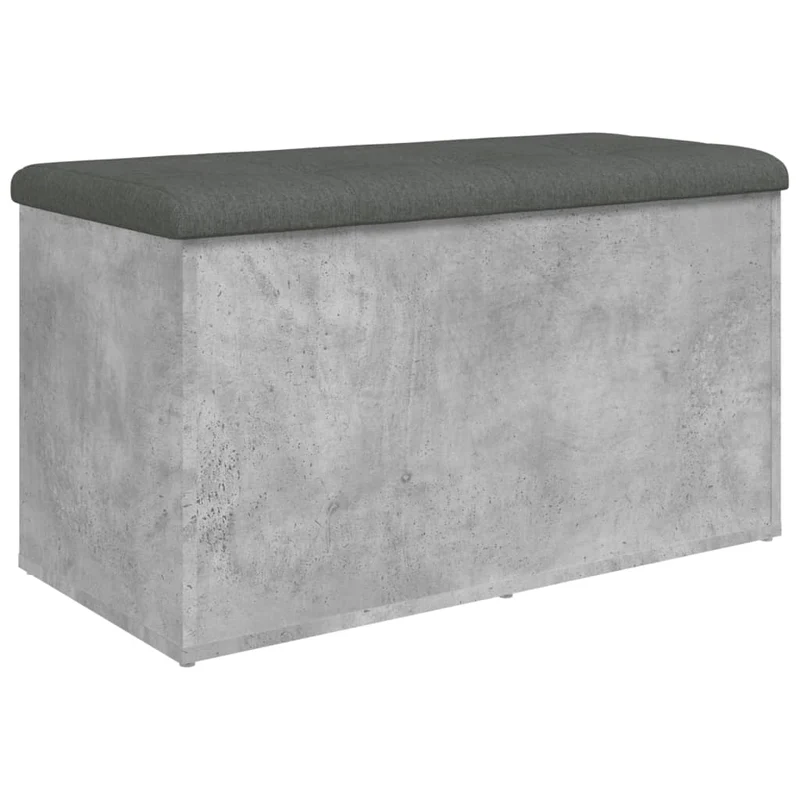 Banc banquette de rangement couleur gris béton 82 x 42 x 45 cm bois d'ingénierie DEC024767
