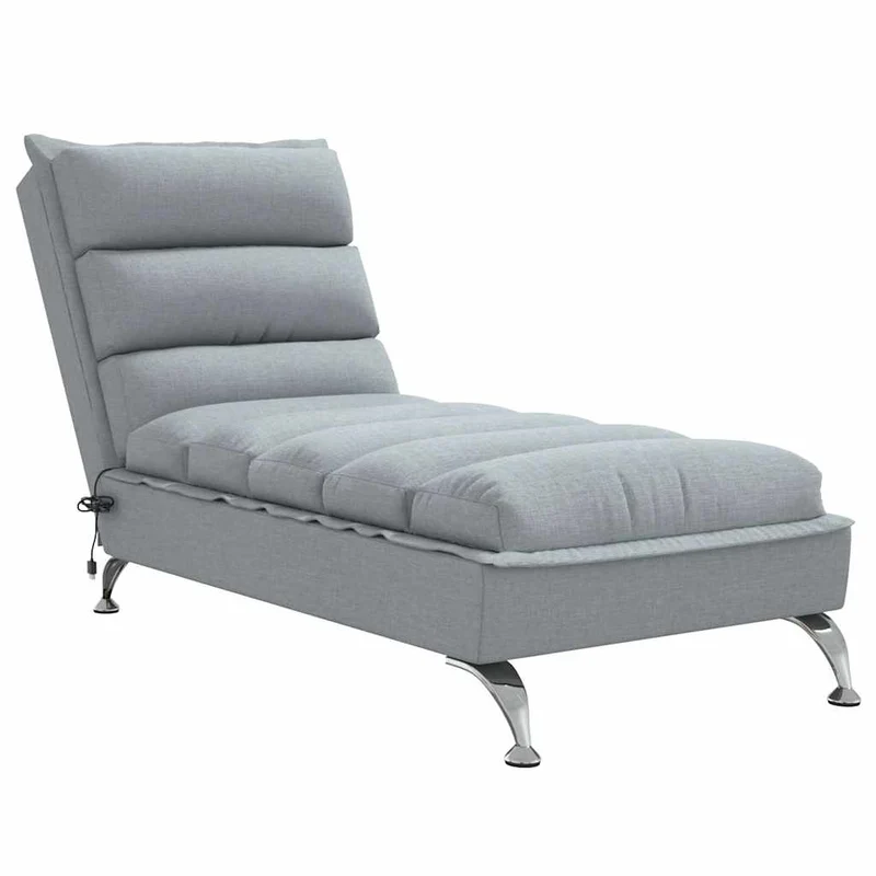 Méridienne chaise longue pour intérieur de massage avec coussins en tissu gris clair DEC026124