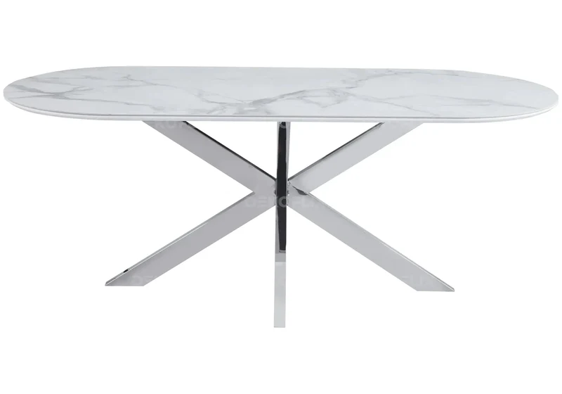 Table à manger céramique marbre blanc - Ruis