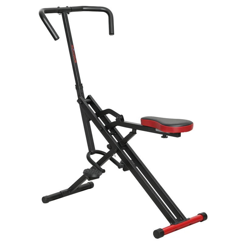 Appareil d'entraînement abdominal pliable maison 57 x 105 x 115 cm assise réglable mouvement doux moderne en métal rouge 21_0006731