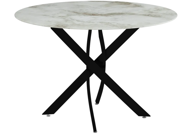 Table ronde noire marbre beige - Joy
