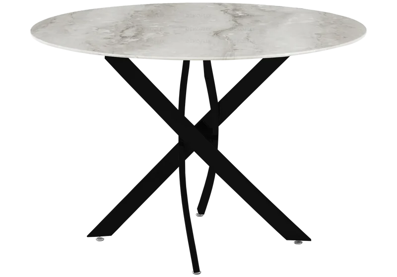 Table ronde noire marbre gris - Joy