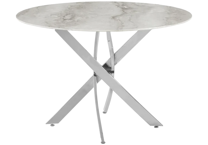 Table ronde argentée marbre gris - Joy