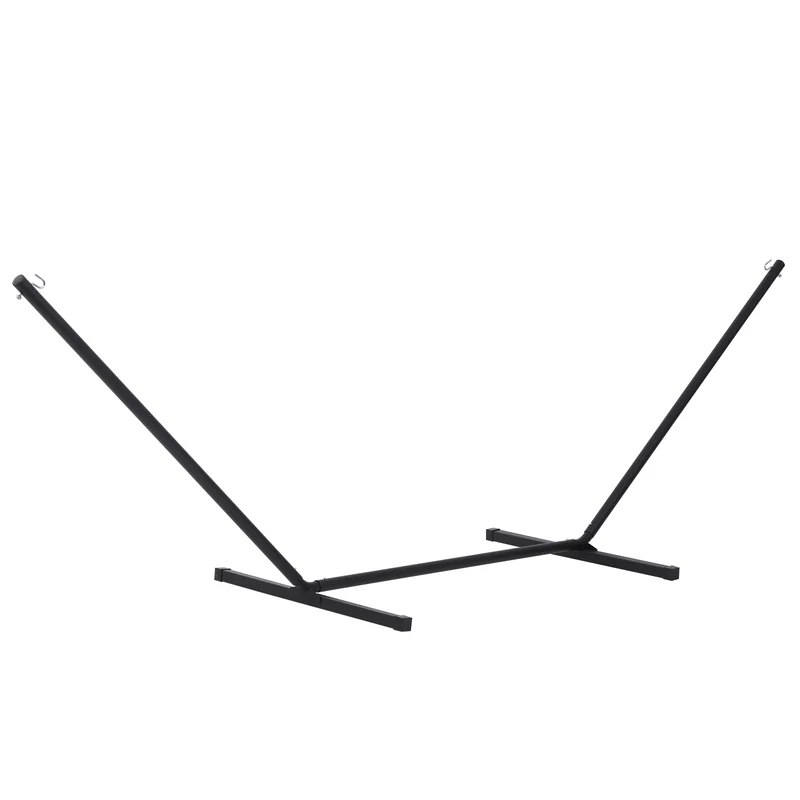 Support pied de hamac en arc 3,60 x 0,92 x 1,12 m robuste pieds antidérapants capacité 120 kg contemporain en métal noir 21_0004471