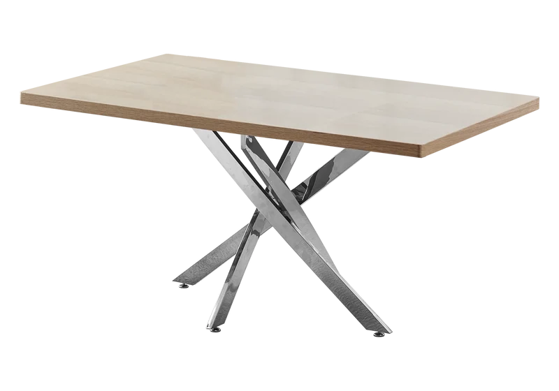 Table à manger argentée bois chêne - Joy