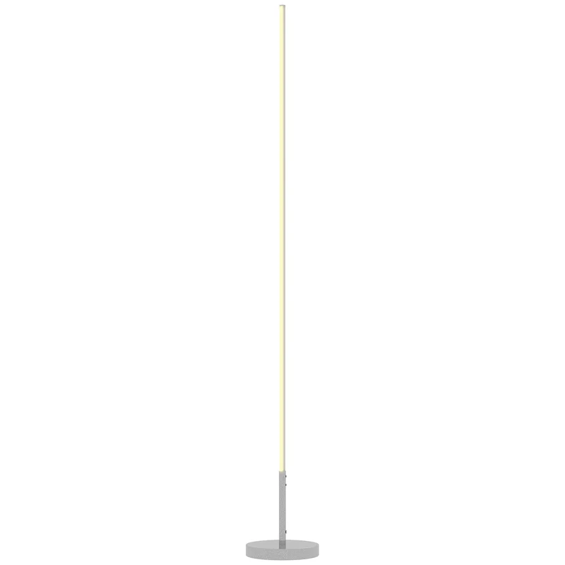 Lampadaire salon 20 x 150 x 20 cm variateur intensité télécommande barre lumineuse 130cm moderne épuré en aluminium gris 21_0007060