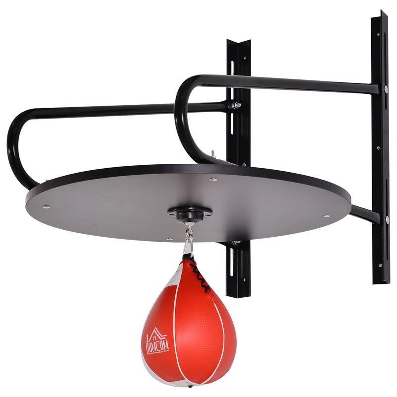 Poire de vitesse boxe avec support pivotant 60 x 73 x 80 cm hauteur réglable rebond optimisé contemporain en acier noir 21_0006775