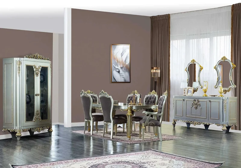 Salle à manger baroque argent INCI