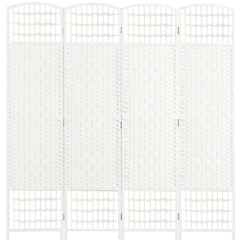 Paravent pliable séparateur de pièce 160 x 170 cm intimité modulable facile à déplacer design moderne en bois blanc 21_0001273