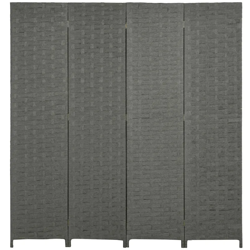 Paravent intérieur 4 panneaux 159.5 x 169.5 x 1.6 cm pliable autoportant intimité rustique scandinave en bois gris 21_0001248