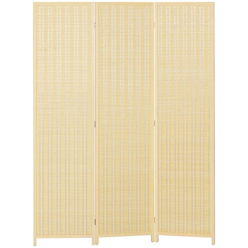 Paravent séparateur de pièce 135 x 180 cm pliable et autoportant zen style rustique décoratif en bambou bois naturel 21_0001268