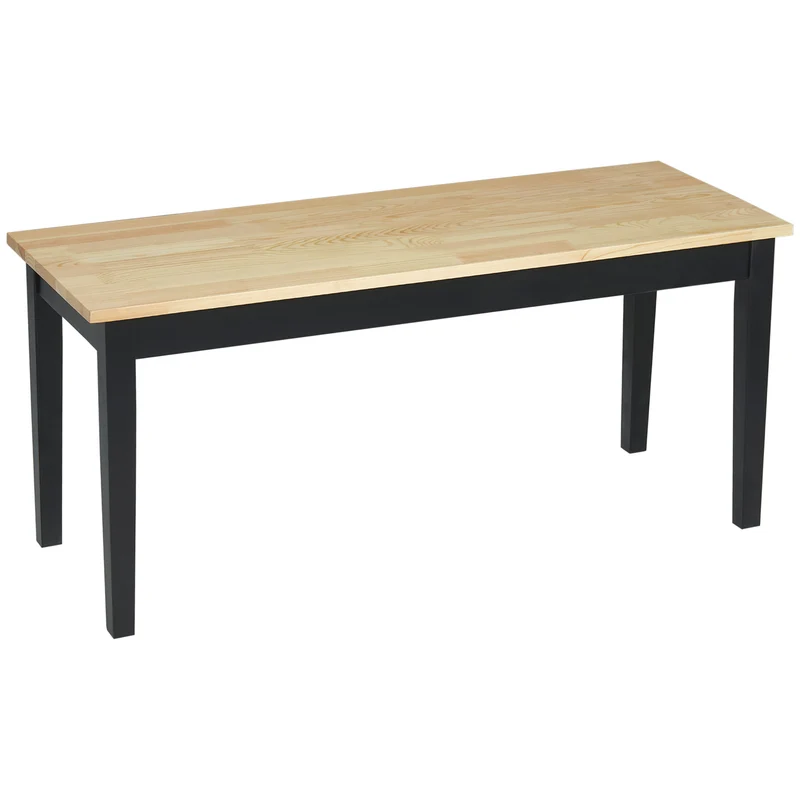 Banc en bois pour 2 personnes 102 x 36 x 45 cm assise protégée design épuré industriel entrée en bois de pin naturel 21_0002660