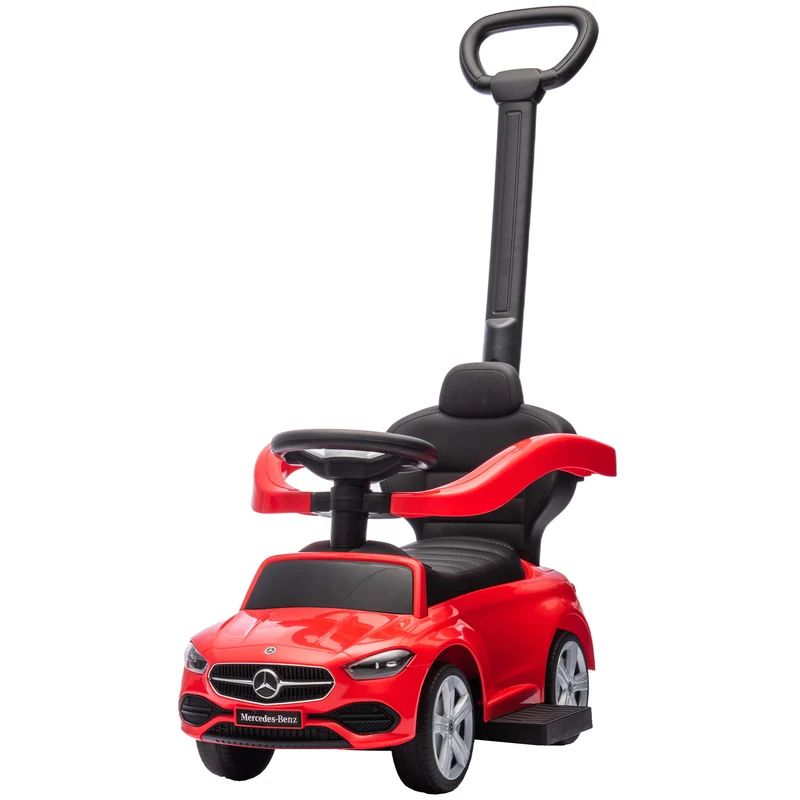 Porteur voiture à pousser 91 x 40 x 83 cm barrière de sécurité amovible direction parentale moderne design en PP rouge 21_0000649
