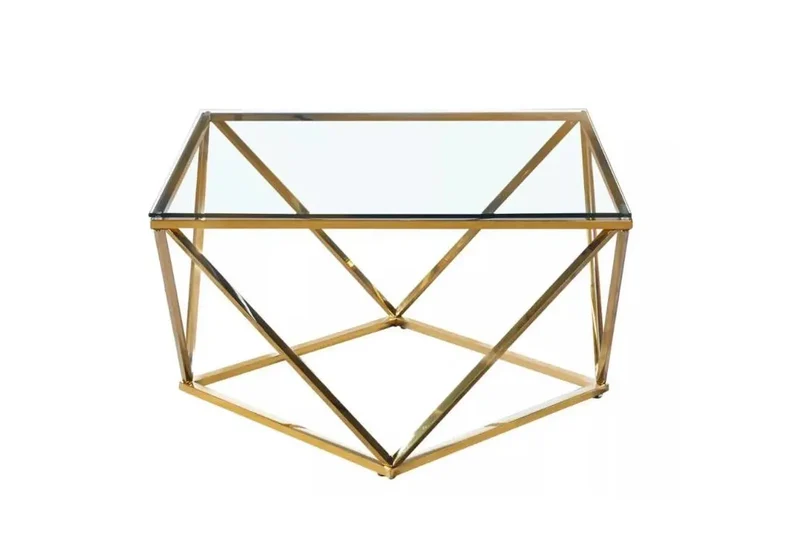 Table basse dorée transparent - Elda