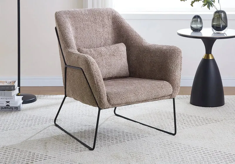 Fauteuil noir velours taupe - Fitia