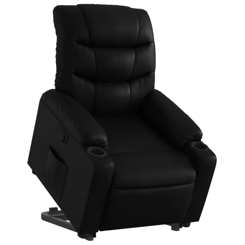 Fauteuil relax TV rembourrage confortable fonction de levage électrique en PVC noir DEC028071