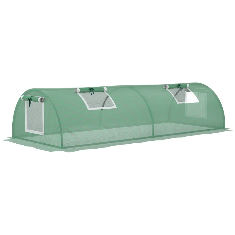 Mini serre tunnel pour tomates 200 x 80 x 45 cm ventilation optimale bâche renforcée compacte moderne en acier vert 21_0004278