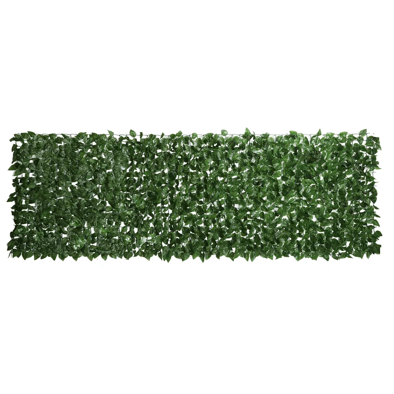 Haie artificielle brise-vue rouleau 300 x 100 x 4 cm feuillage hêtre réaliste dense contemporain en soie vert foncé 21_0004008