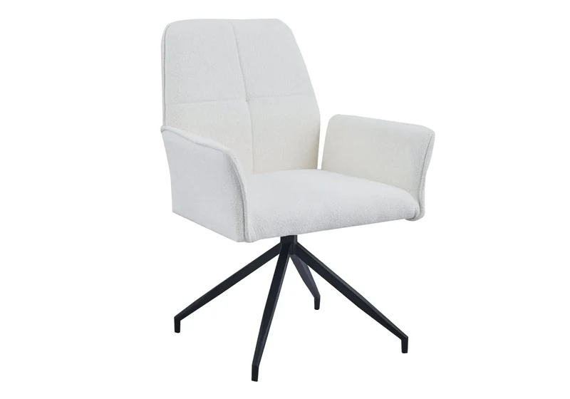 Fauteuils de table en tweed écru pivotants - Maty x2
