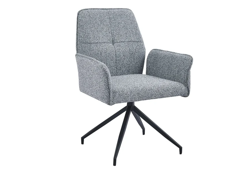 Fauteuils de table en tweed noir pivotants - Maty x2