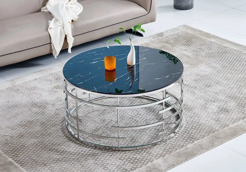 Table basse marbre noir - Asiya
