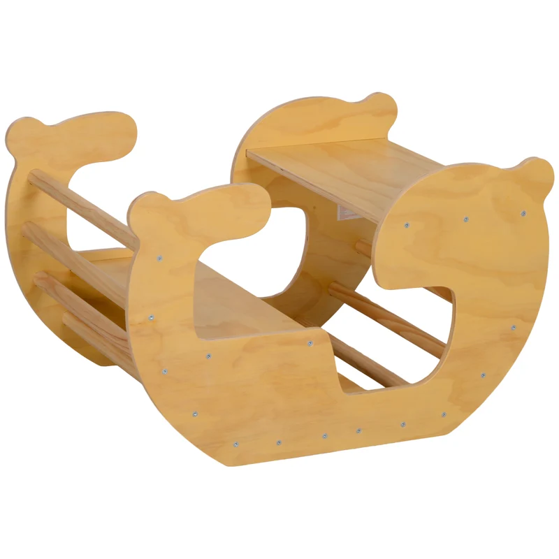 Arche d'escalade convertible pour enfants 80 x 58 x 49 cm sécurisée charge 50 kg scandinave minimaliste en bois naturel 21_0000309