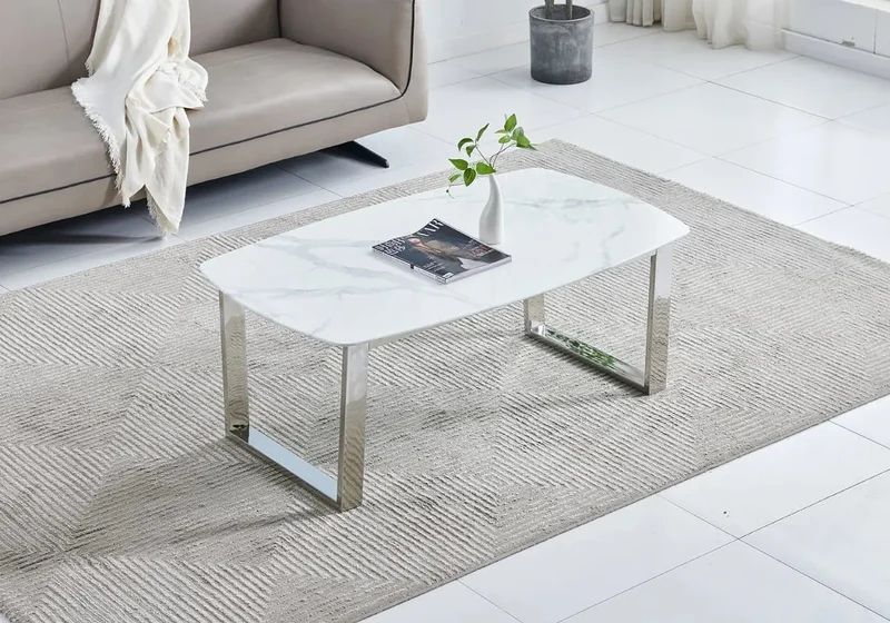 Table basse marbre blanc - Lyly