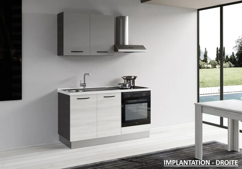 Petite Cuisine Équipée Chêne Gris STAR 150