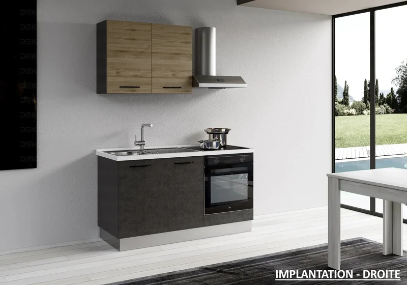 Petite Cuisine Équipée Titane Chêne STAR 150