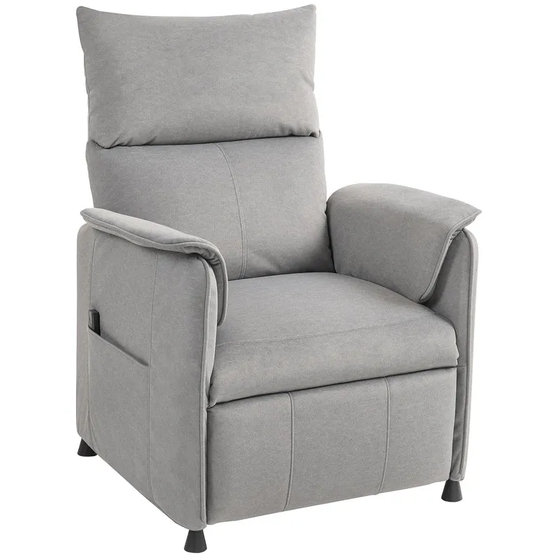 Fauteuil relax électrique 80 x 83 x 104 cm inclinaison 160° mémoire 2 positions moderne ambiance cosy en velours gris 21_0003492
