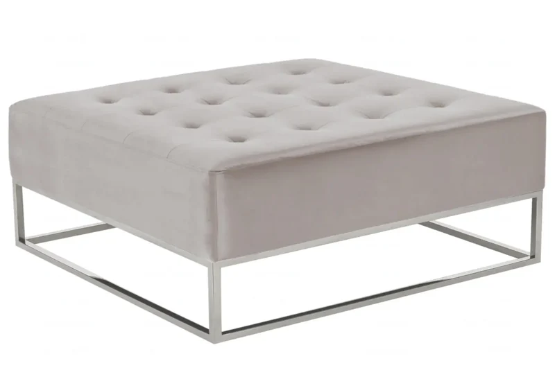 Table basse capitonnée moka - Gwen