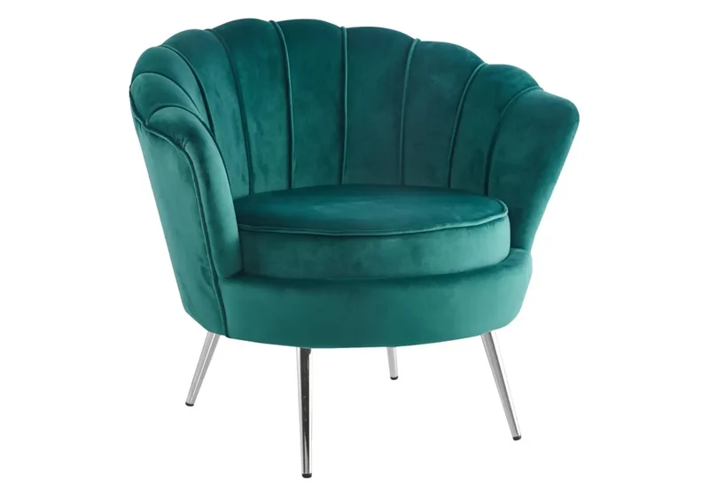Fauteuil coquillage velours vert - Nymea
