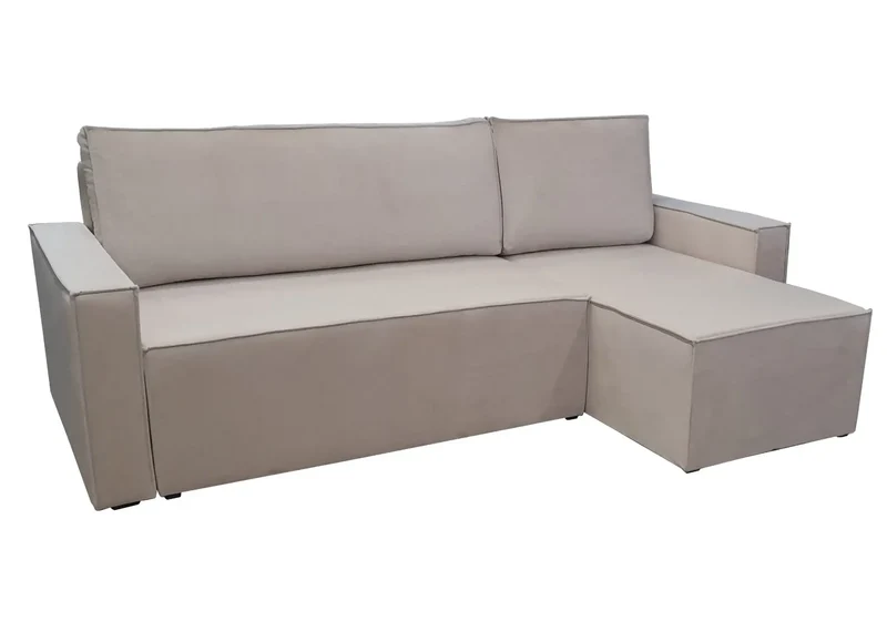 Canapé angle velours beige - Saby