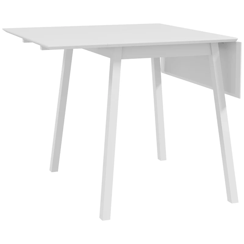 Table à manger pliante compacte 110 x 86 x 75 cm convertible gain de place 2 à 4 personnes scandinave épuré en bois blanc 21_0003231
