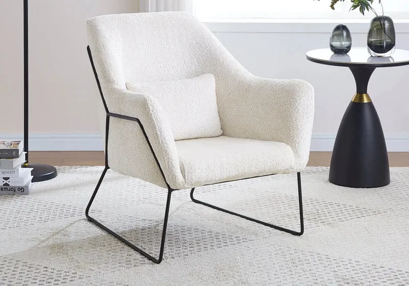 Fauteuil noir velours beige - Fitia