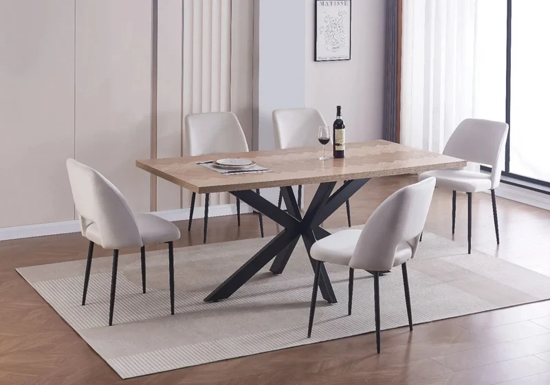 Table à manger noir en chêne - Dina