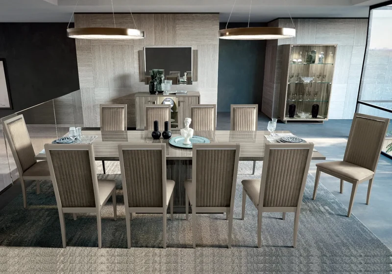 Salle à manger modern noyer nickel LEILA