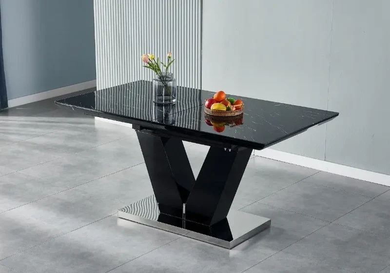 Table extensible design marbre noir - Max