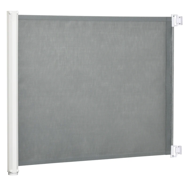 Lot de 2 barrières de sécurité extensibles pour animaux 1,15 x 0,83 m protection escalier utile scandinave en acier gris 21_0007507