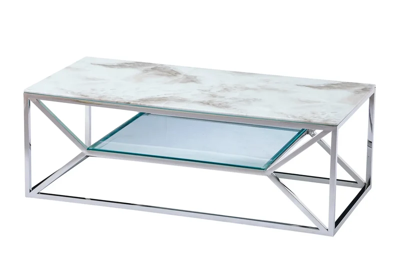 Table basse design marbre blanc - Sybel