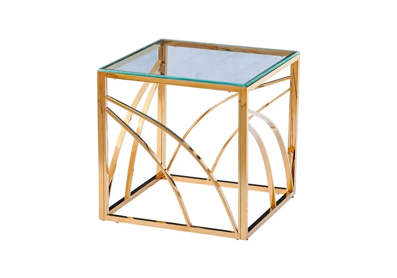 Petite table dorée en verre - Lexie