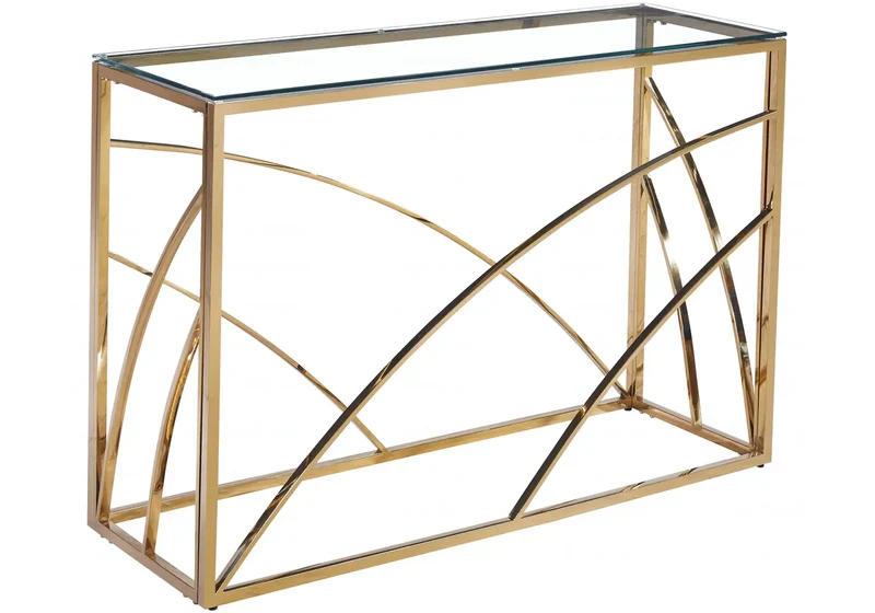 Console dorée verre trempé - Stely
