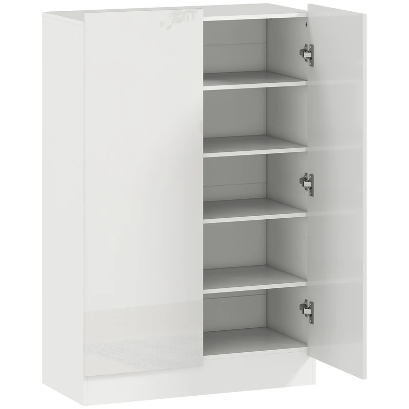 Meuble à chaussures armoire 72 x 34,5 x 103 cm étagères réglables pour bottes fermeture douce moderne épuré en MDF blanc 21_0002781