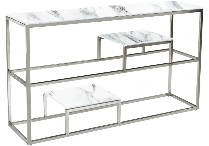 Console design marbre blanc - Sora