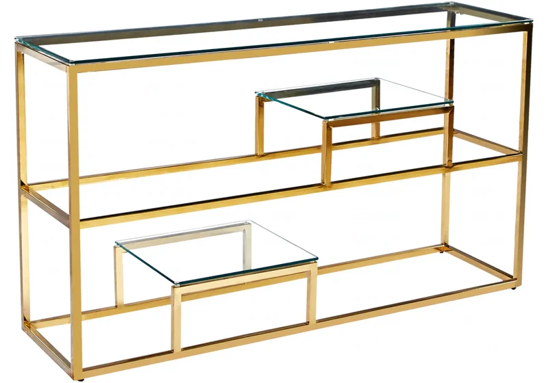 Console dorée verre trempé - Sora