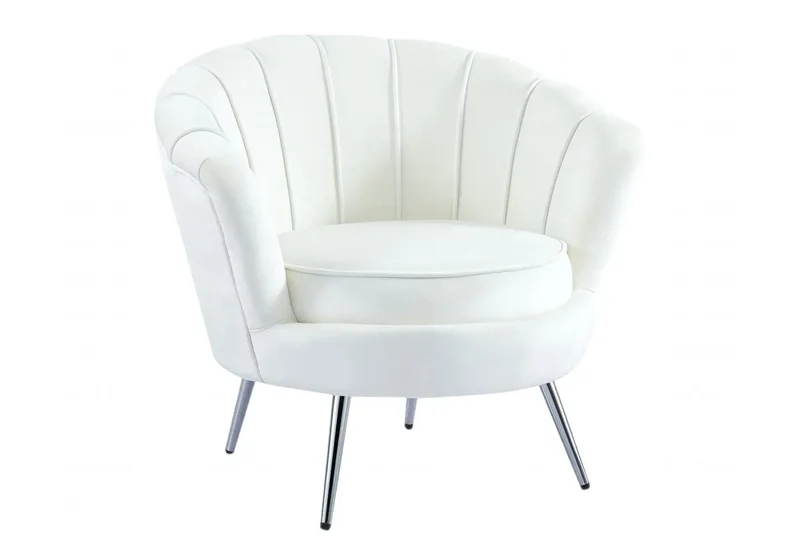 Fauteuil coquillage velours écru - Nymea