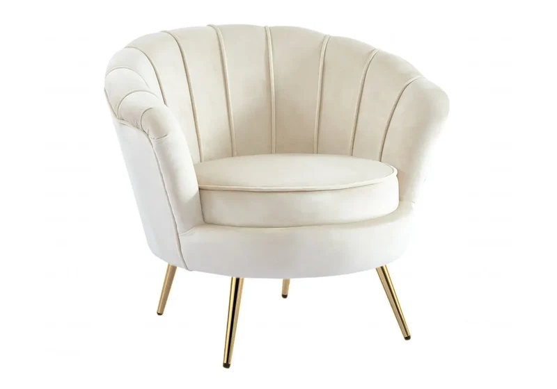 Fauteuil coquillage doré beige - Nymea