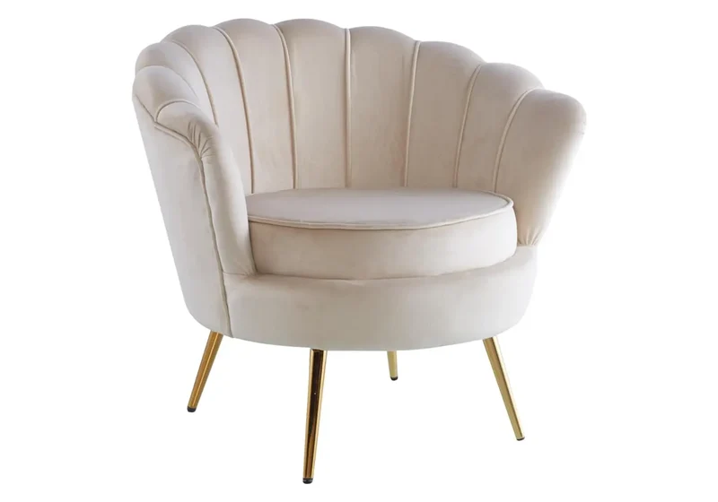 Fauteuil coquillage doré moka - Nymea
